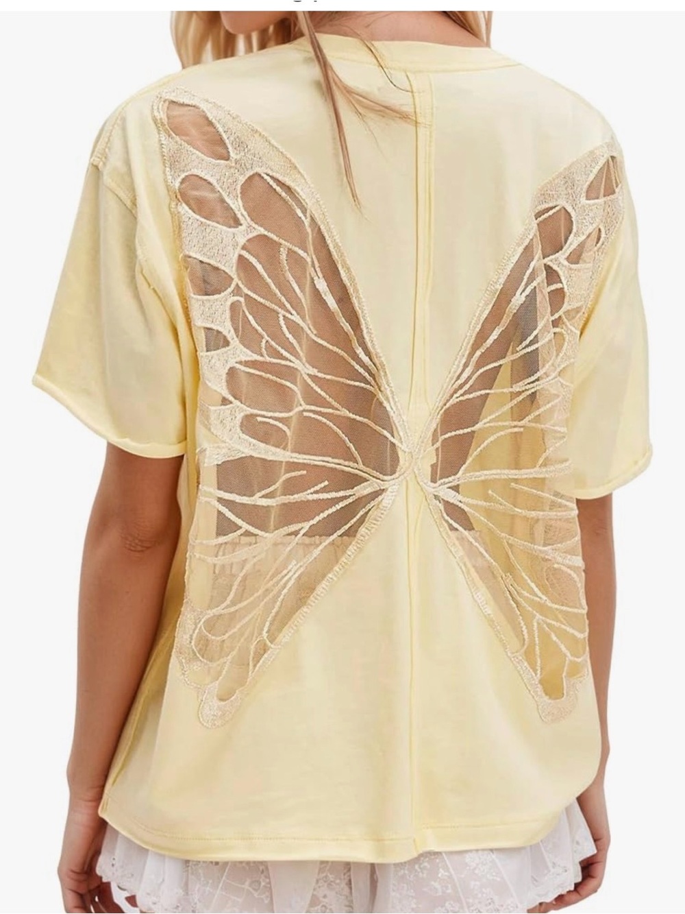 NEW Butterfly Back Yellow Women’s Tee